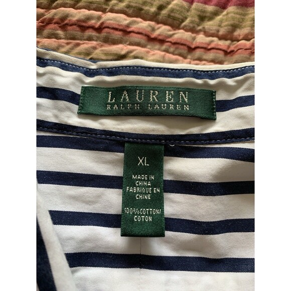 Lauren Ralph Lauren Long Roll-Tab Sleeve Button Front Cotton Shirt. Sz XL - Picture 6 of 10